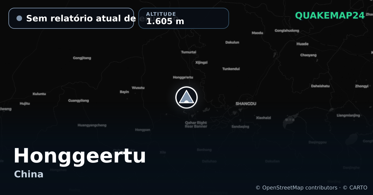 Honggeertu · Sem relatório atual de erupção · 1.605 m