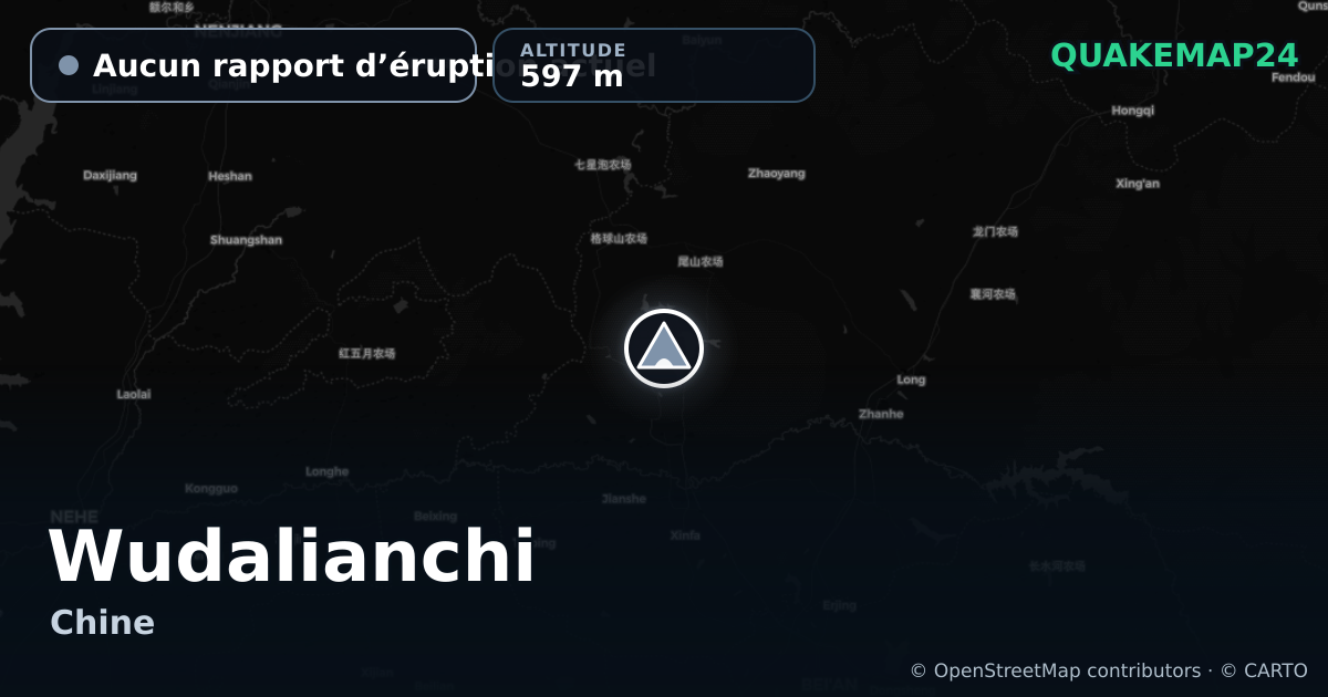 Wudalianchi · Aucun rapport d’éruption actuel · 597 m