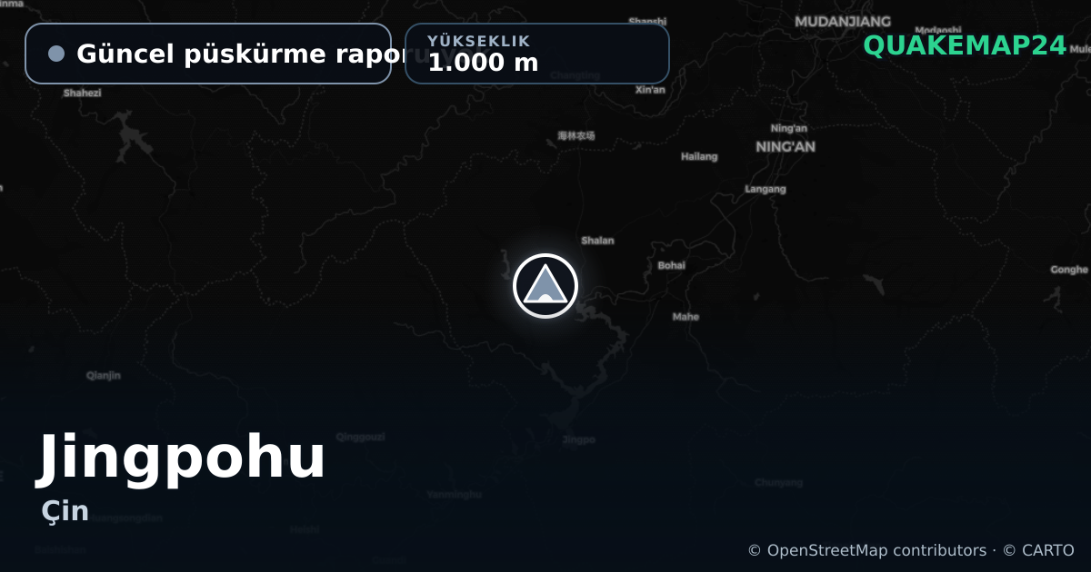 Jingpohu · Güncel püskürme raporu yok · 1.000 m