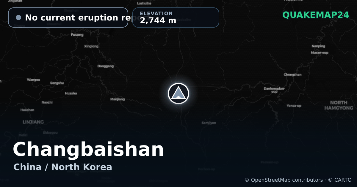 Changbaishan · No current eruption report · 2,744 m