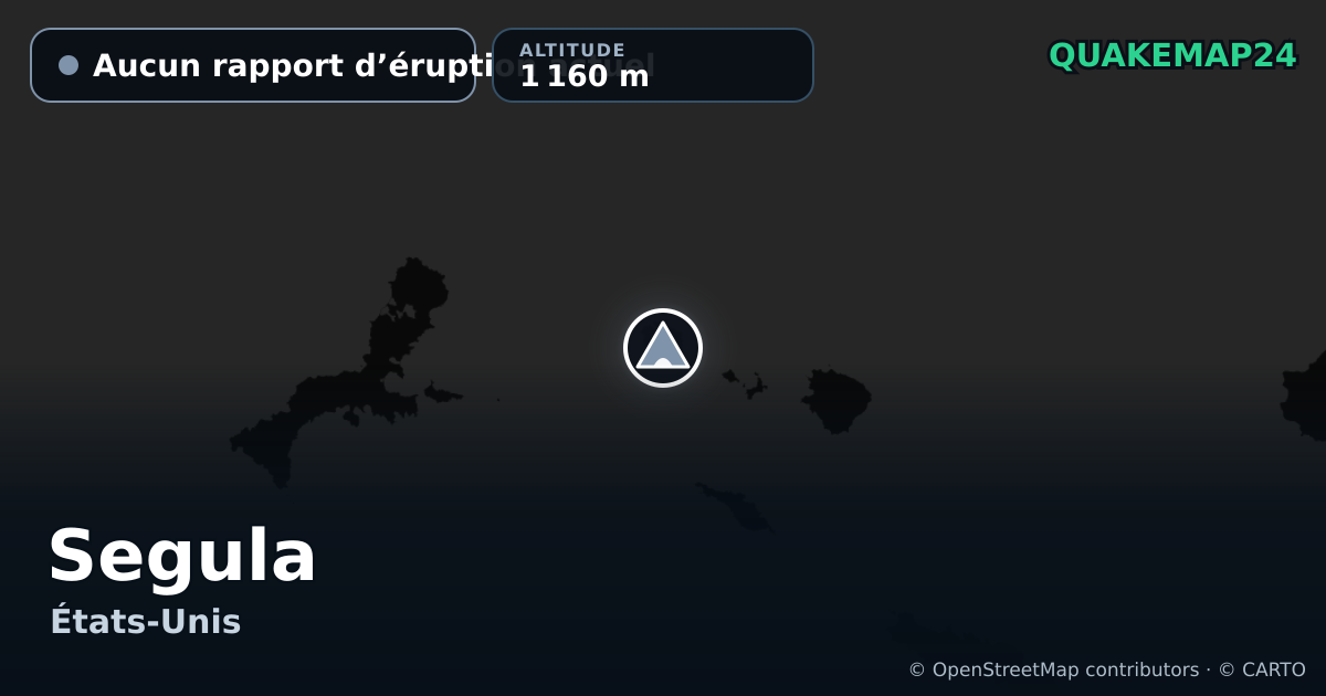Segula · Aucun rapport d’éruption actuel · 1 160 m