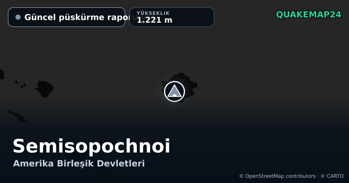 Semisopochnoi · Güncel püskürme raporu yok · 1.221 m