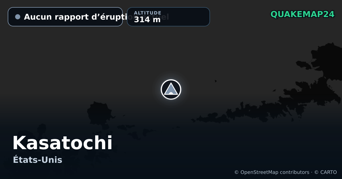 Kasatochi · Aucun rapport d’éruption actuel · 314 m