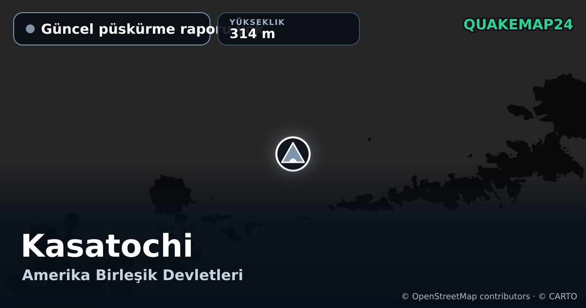 Kasatochi · Güncel püskürme raporu yok · 314 m