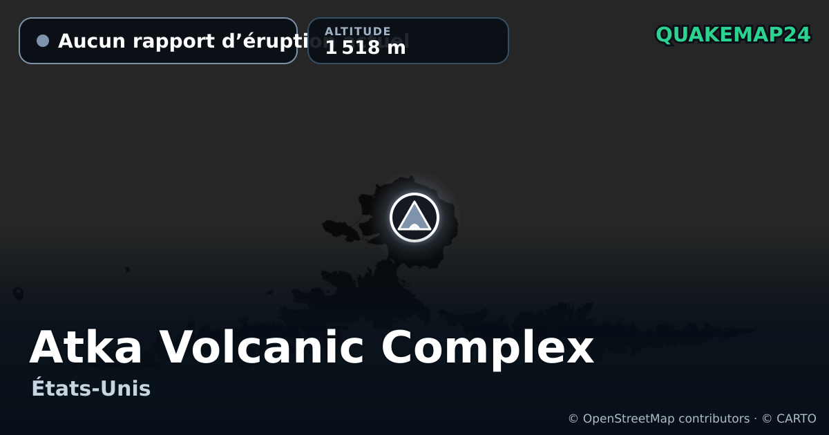 Atka Volcanic Complex · Aucun rapport d’éruption actuel · 1 518 m