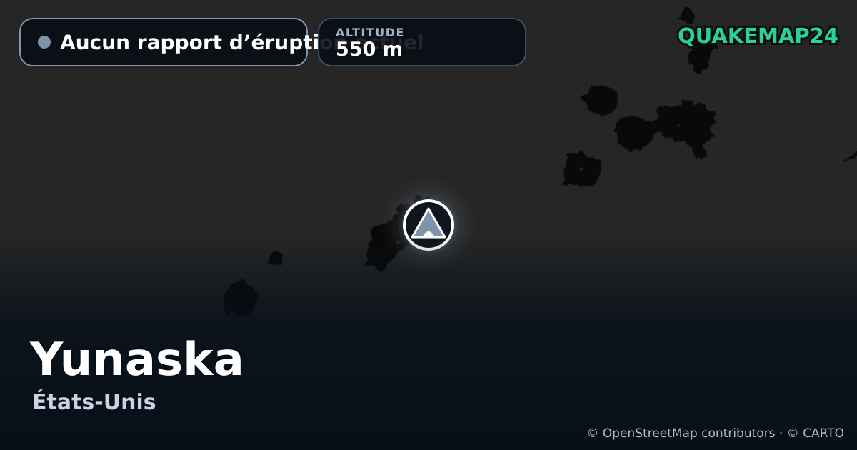 Yunaska · Aucun rapport d’éruption actuel · 550 m