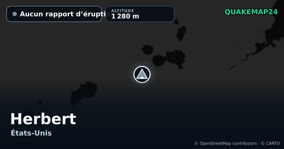 Herbert · Aucun rapport d’éruption actuel · 1 280 m