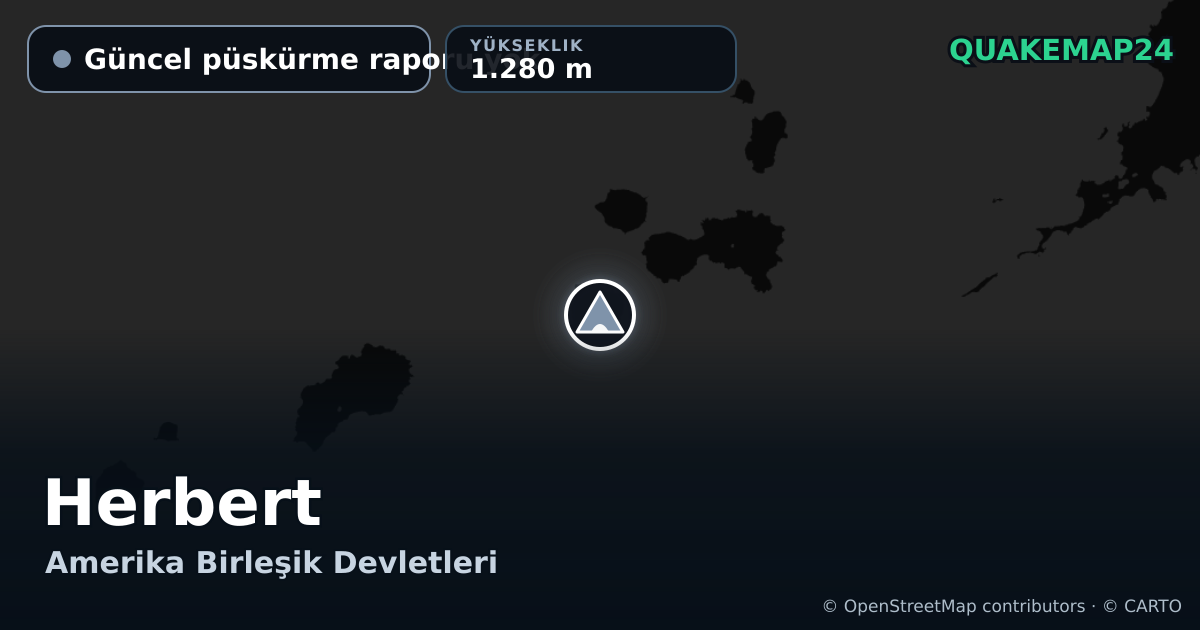 Herbert · Güncel püskürme raporu yok · 1.280 m