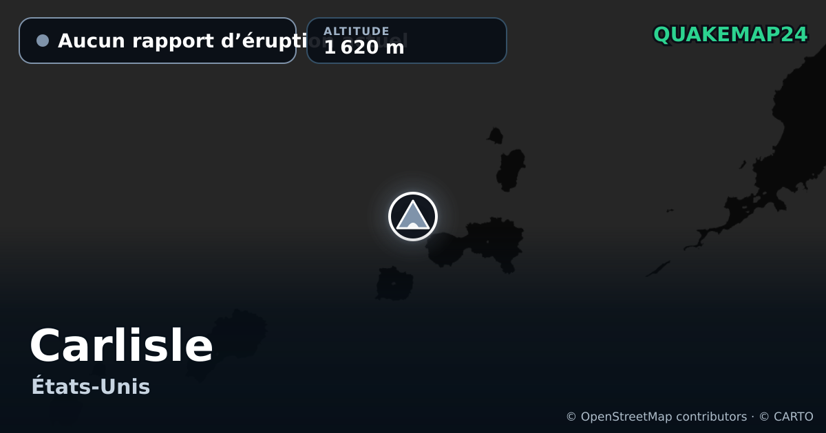 Carlisle · Aucun rapport d’éruption actuel · 1 620 m