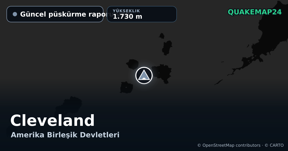 Cleveland · Güncel püskürme raporu yok · 1.730 m
