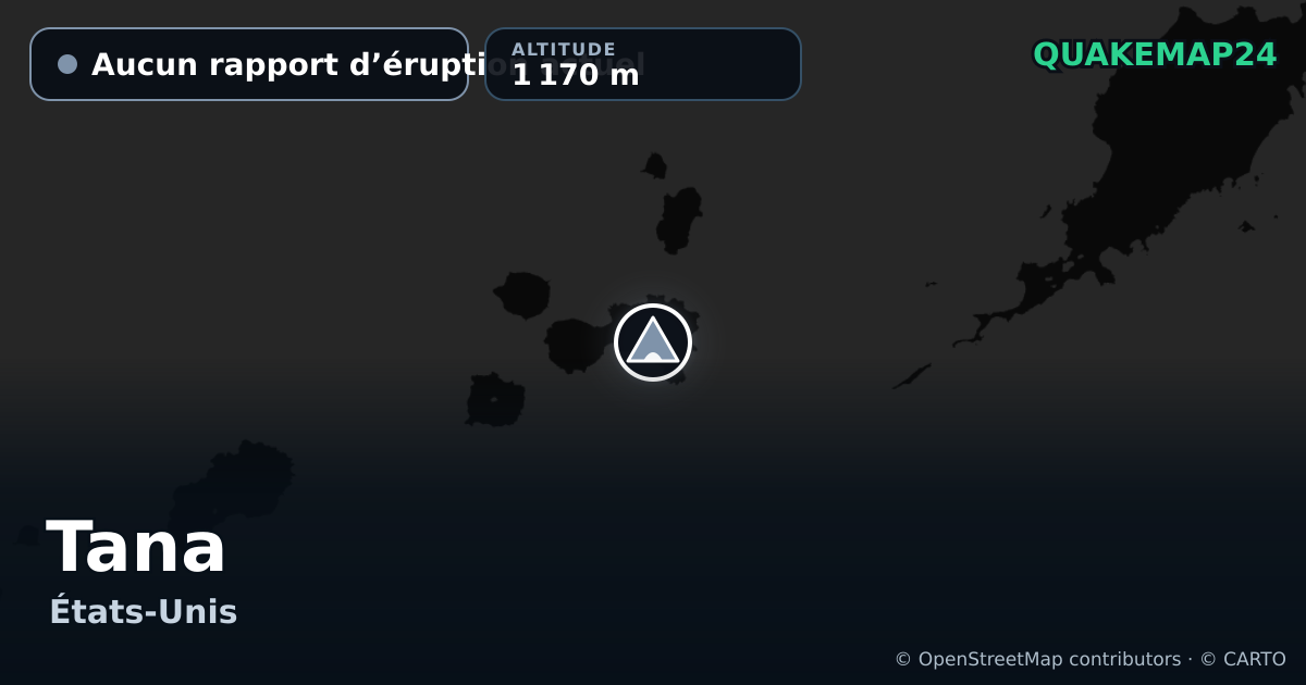 Tana · Aucun rapport d’éruption actuel · 1 170 m