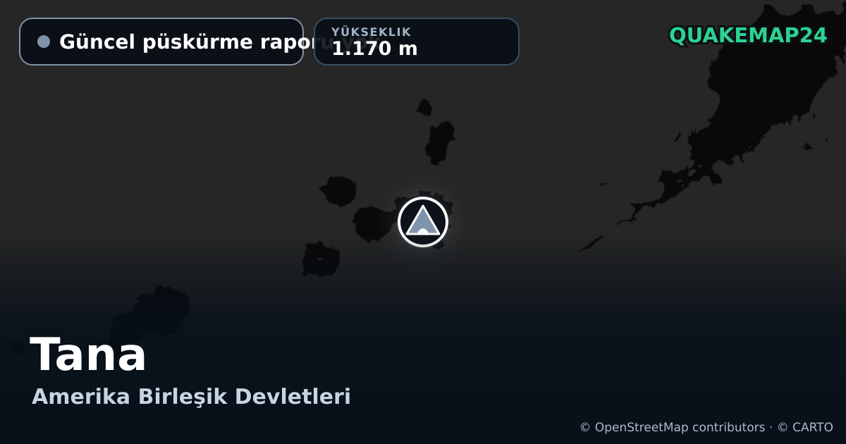 Tana · Güncel püskürme raporu yok · 1.170 m