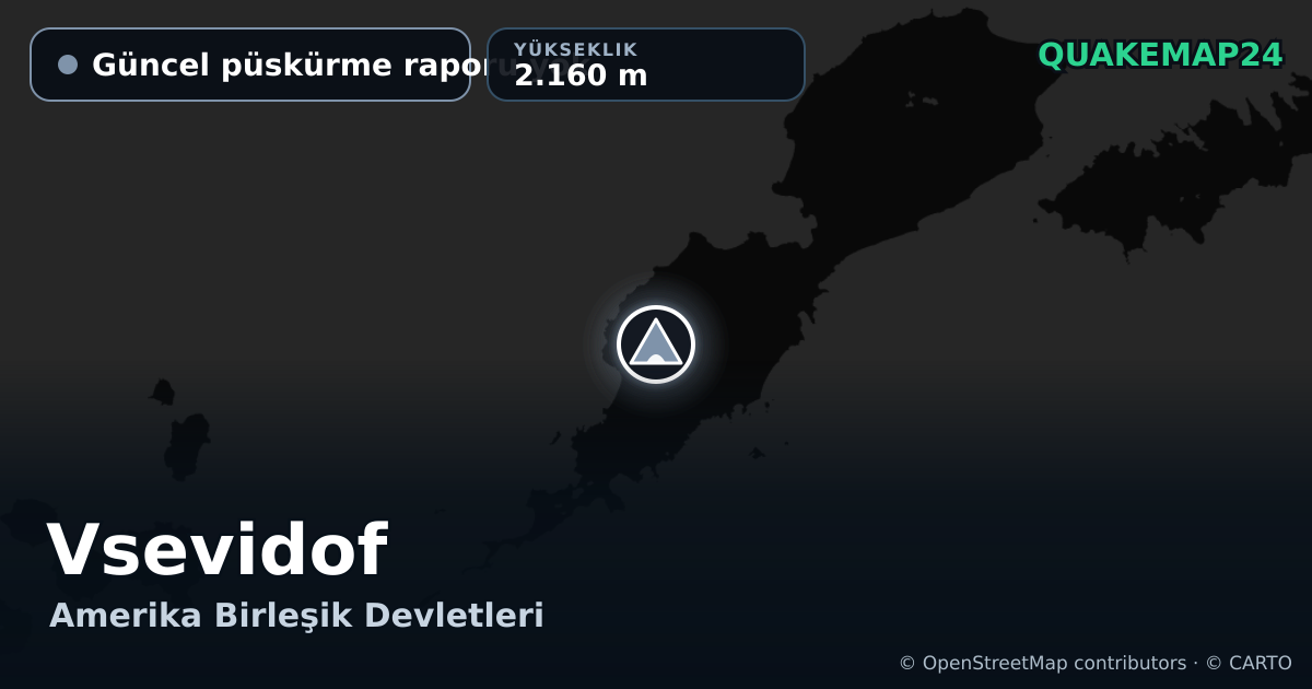 Vsevidof · Güncel püskürme raporu yok · 2.160 m