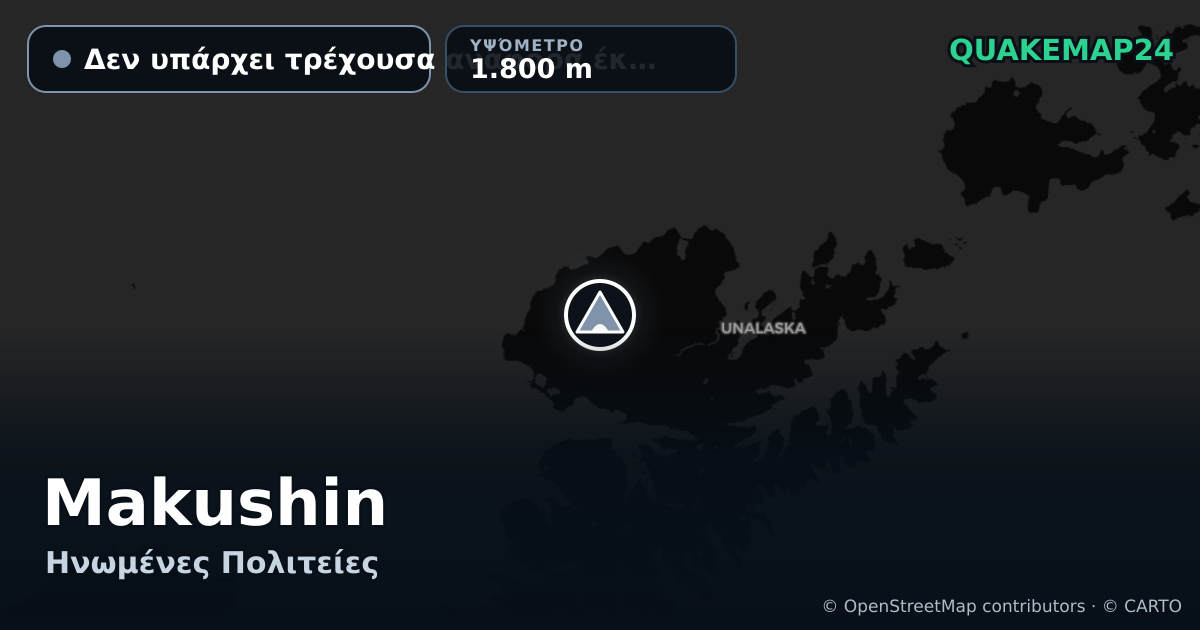 Makushin · Δεν υπάρχει τρέχουσα αναφορά έκρηξης · 1.800 m
