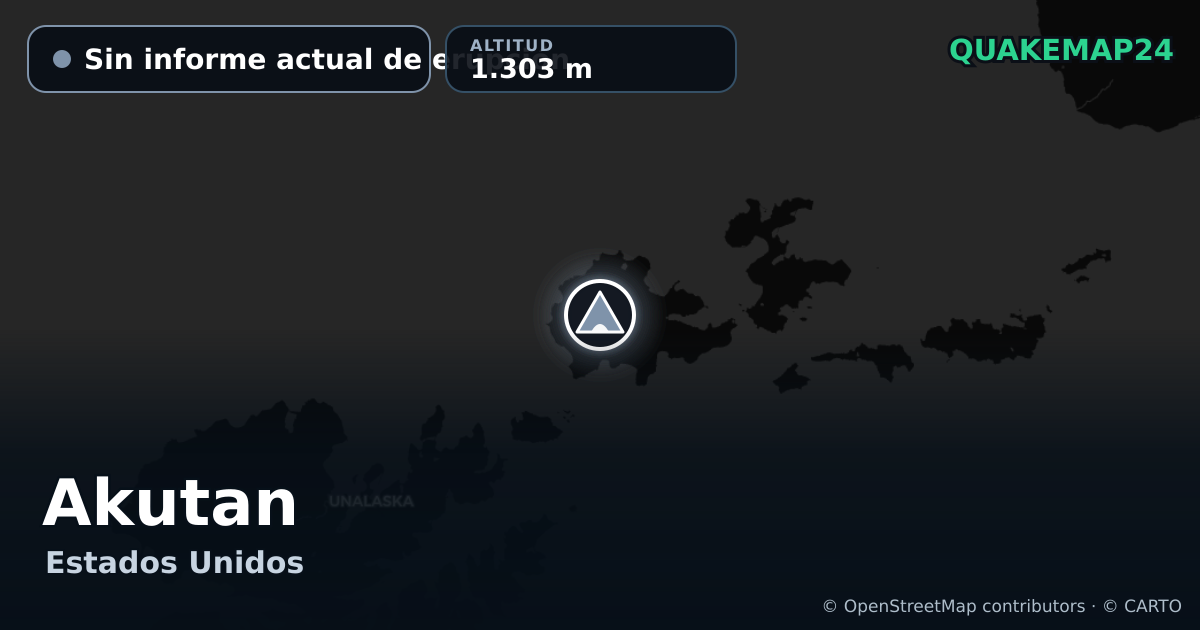 Akutan · Sin informe actual de erupción · 1.303 m