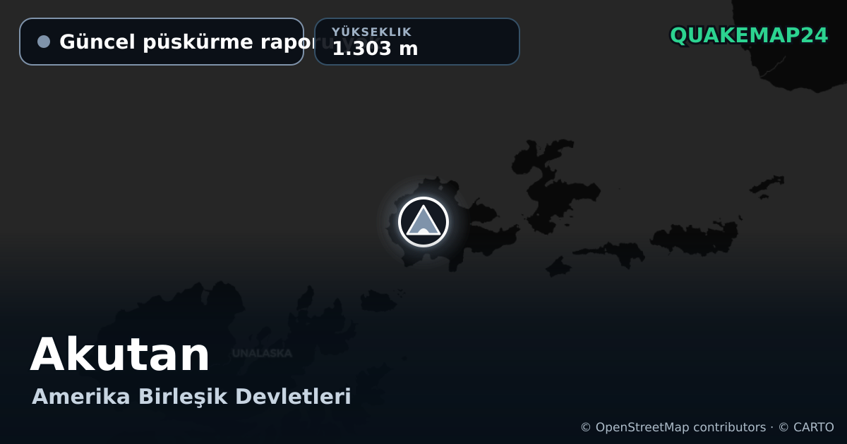 Akutan · Güncel püskürme raporu yok · 1.303 m