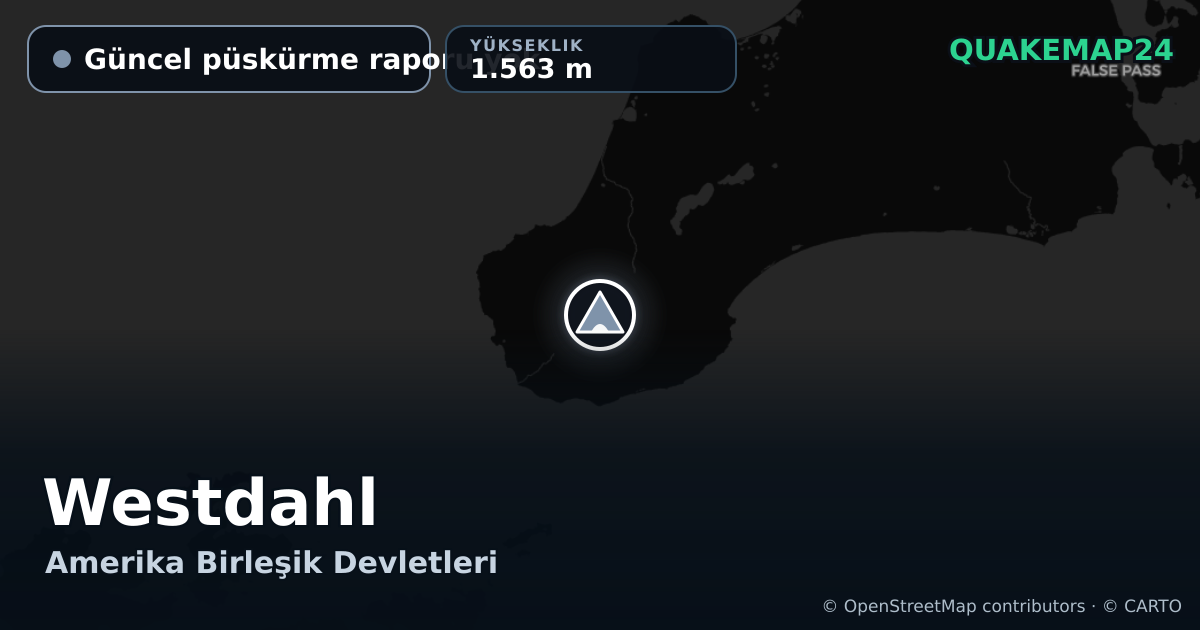 Westdahl · Güncel püskürme raporu yok · 1.563 m