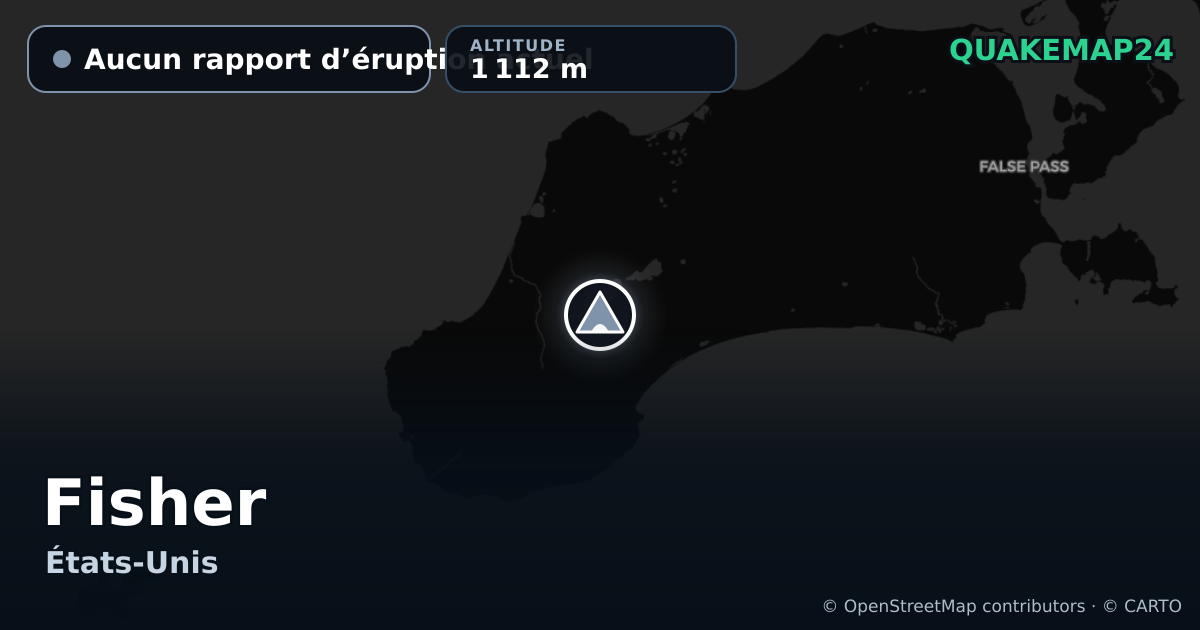 Fisher · Aucun rapport d’éruption actuel · 1 112 m
