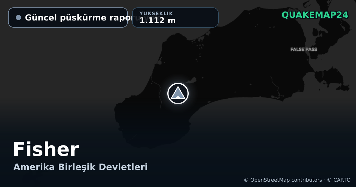 Fisher · Güncel püskürme raporu yok · 1.112 m