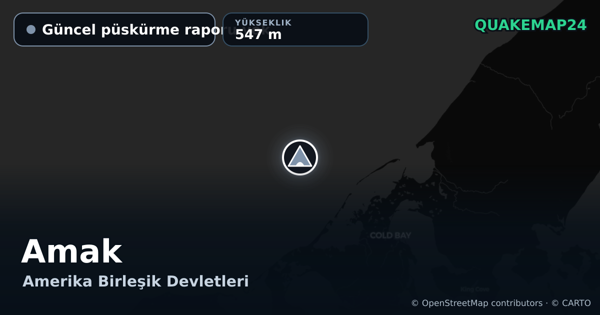 Amak · Güncel püskürme raporu yok · 547 m