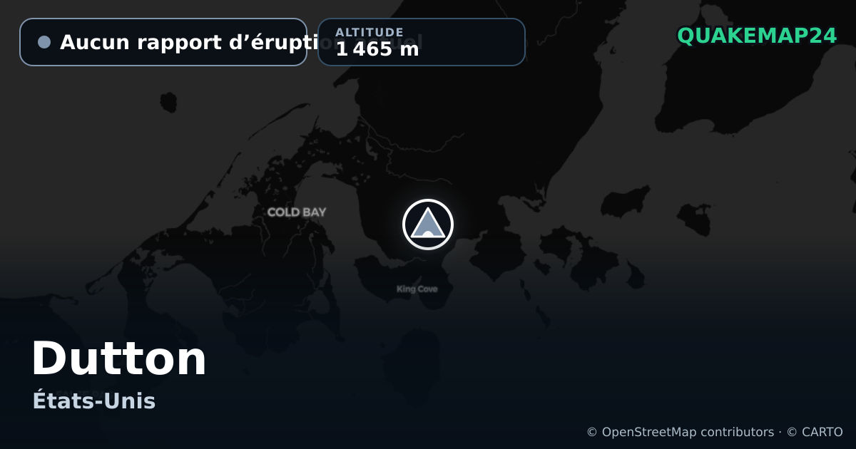 Dutton · Aucun rapport d’éruption actuel · 1 465 m