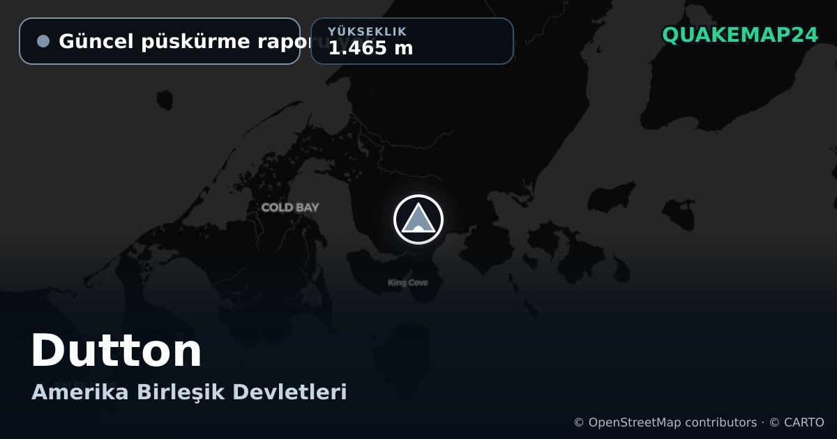 Dutton · Güncel püskürme raporu yok · 1.465 m