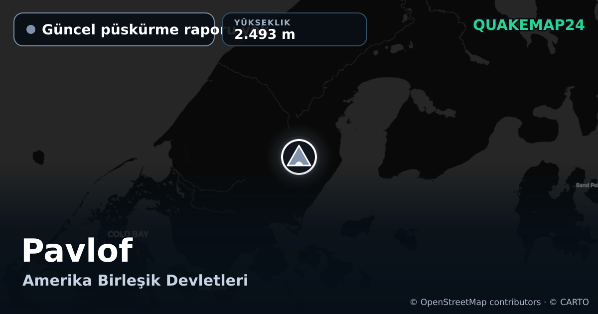 Pavlof · Güncel püskürme raporu yok · 2.493 m