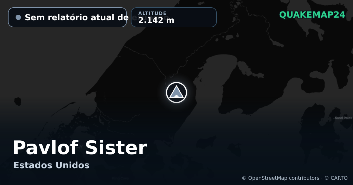 Pavlof Sister · Sem relatório atual de erupção · 2.142 m