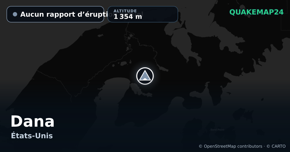 Dana · Aucun rapport d’éruption actuel · 1 354 m