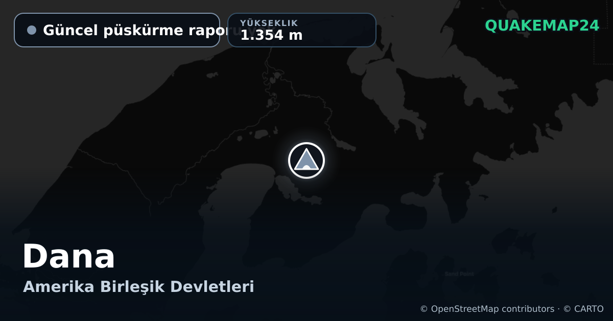 Dana · Güncel püskürme raporu yok · 1.354 m