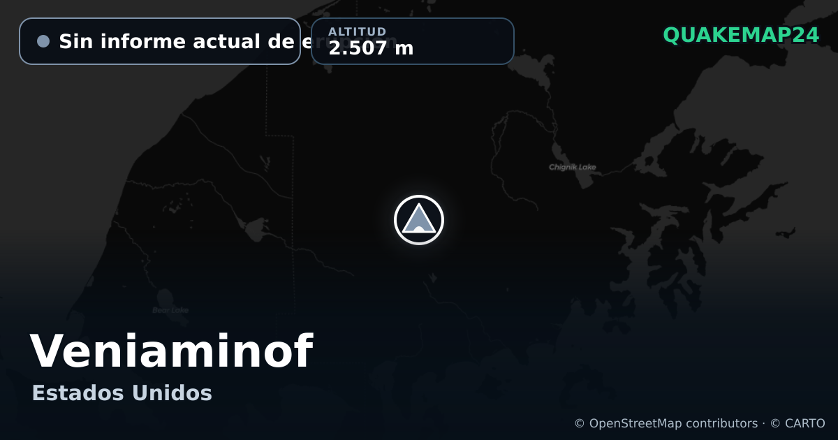 Veniaminof · Sin informe actual de erupción · 2.507 m