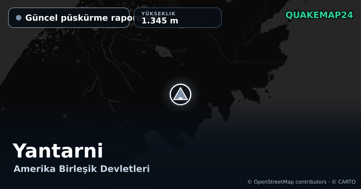 Yantarni · Güncel püskürme raporu yok · 1.345 m