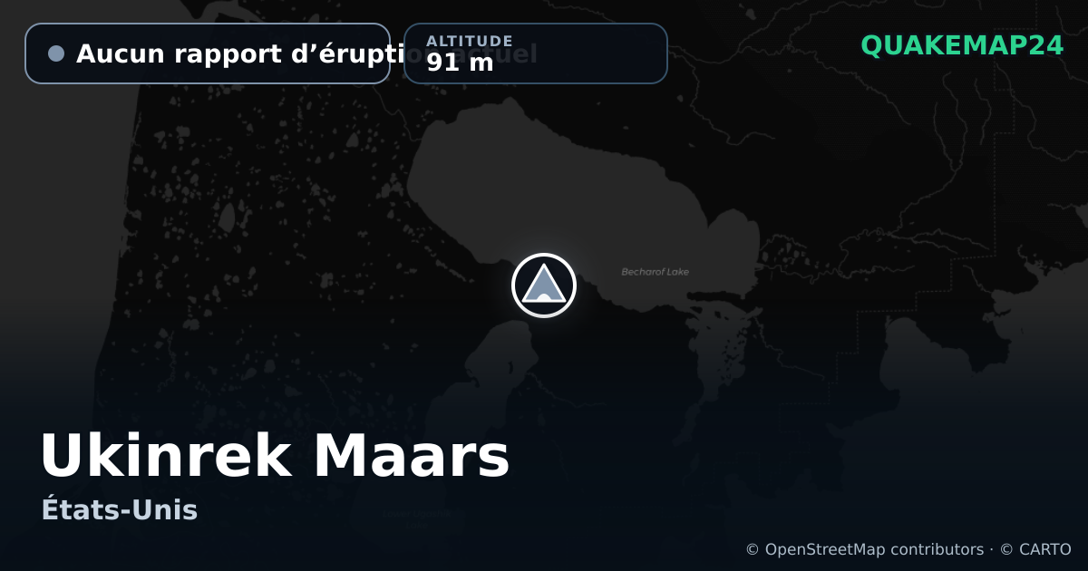 Ukinrek Maars · Aucun rapport d’éruption actuel · 91 m