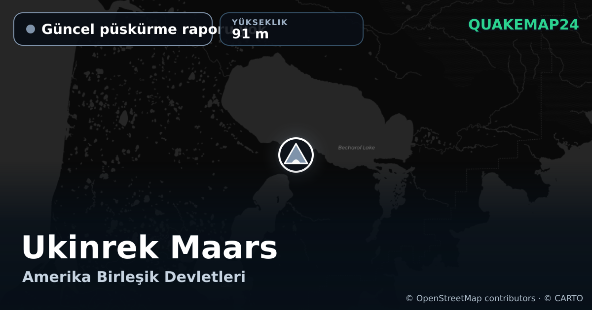 Ukinrek Maars · Güncel püskürme raporu yok · 91 m