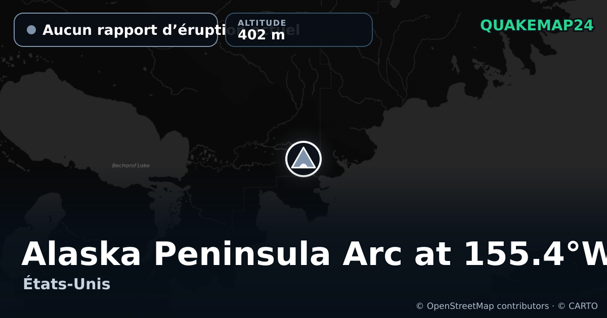 Alaska Peninsula Arc at 155.4°W · Aucun rapport d’éruption actuel · 402 m