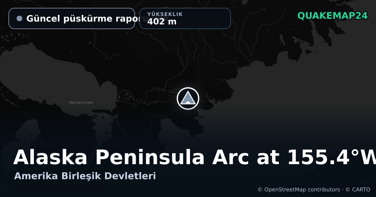 Alaska Peninsula Arc at 155.4°W · Güncel püskürme raporu yok · 402 m