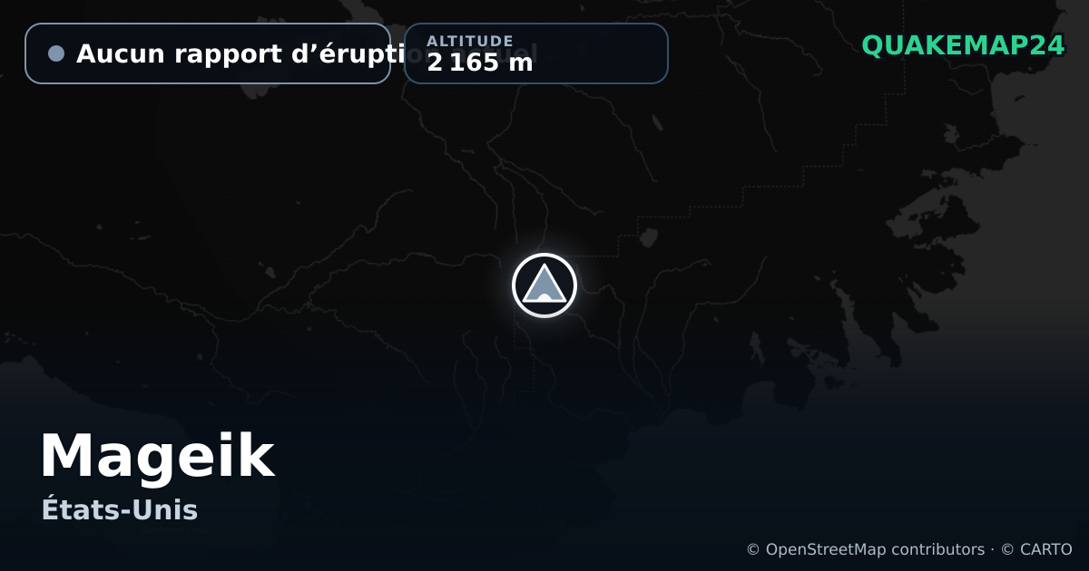 Mageik · Aucun rapport d’éruption actuel · 2 165 m