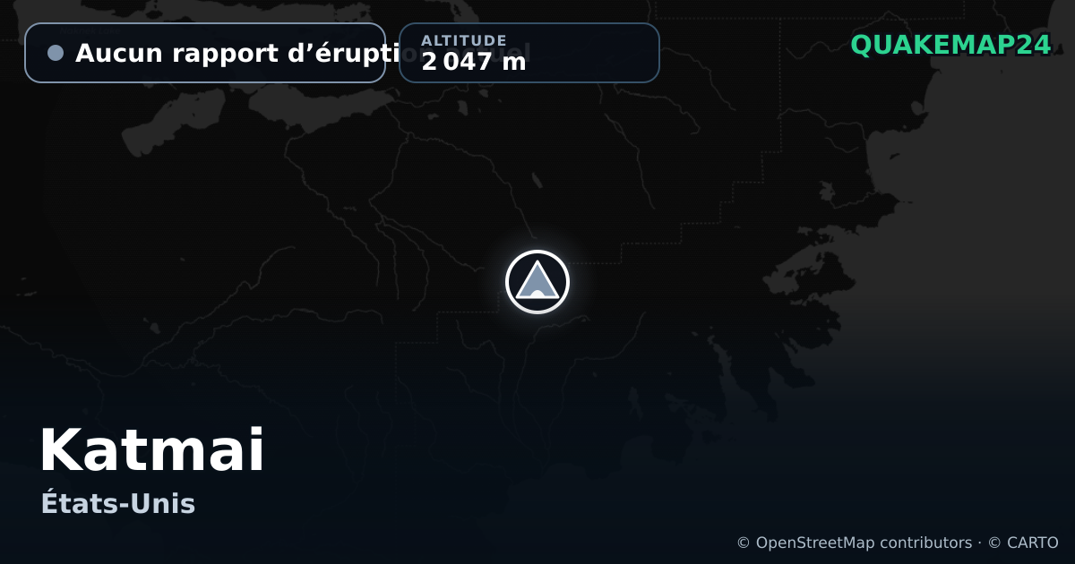 Katmai · Aucun rapport d’éruption actuel · 2 047 m