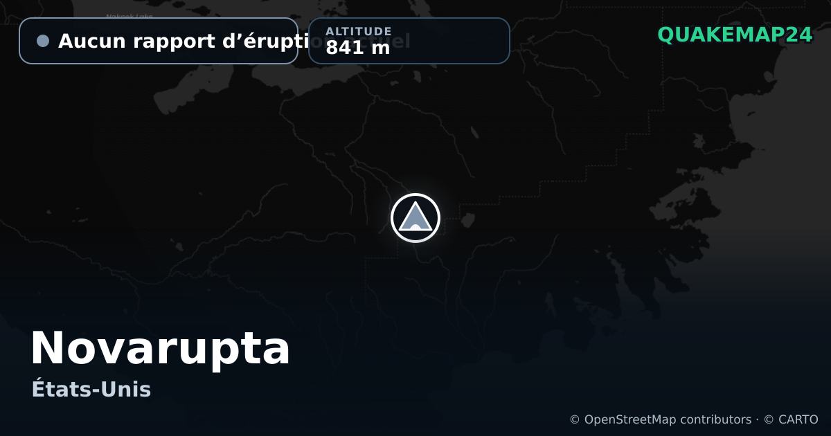 Novarupta · Aucun rapport d’éruption actuel · 841 m