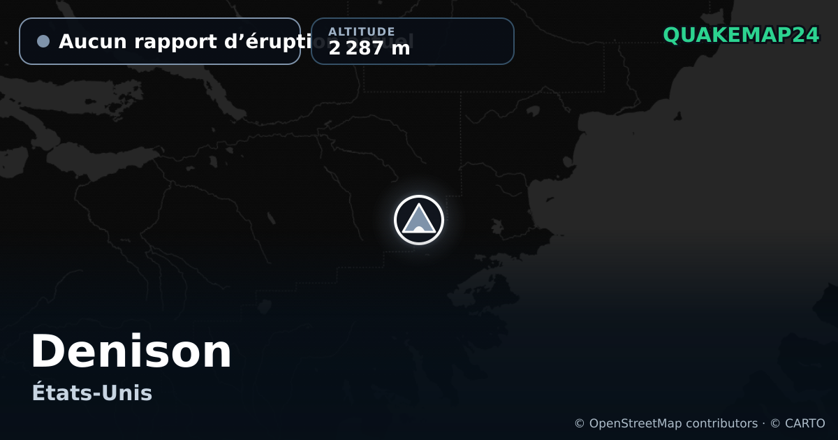 Denison · Aucun rapport d’éruption actuel · 2 287 m
