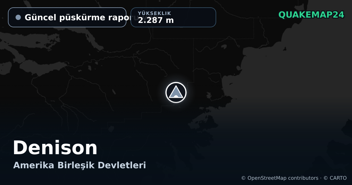 Denison · Güncel püskürme raporu yok · 2.287 m