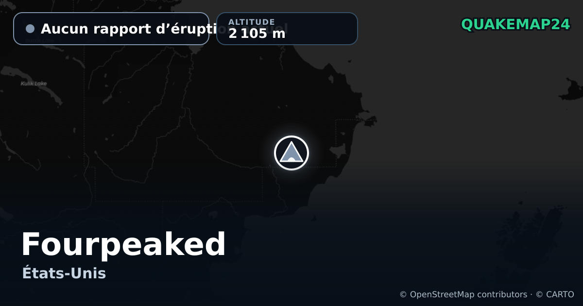 Fourpeaked · Aucun rapport d’éruption actuel · 2 105 m