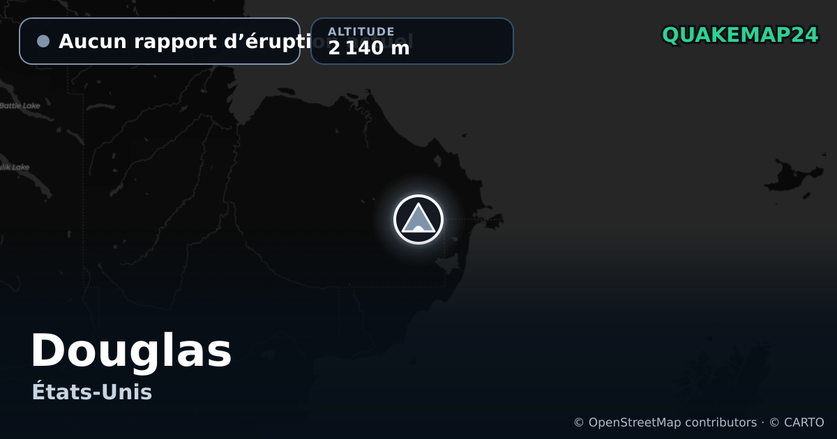 Douglas · Aucun rapport d’éruption actuel · 2 140 m