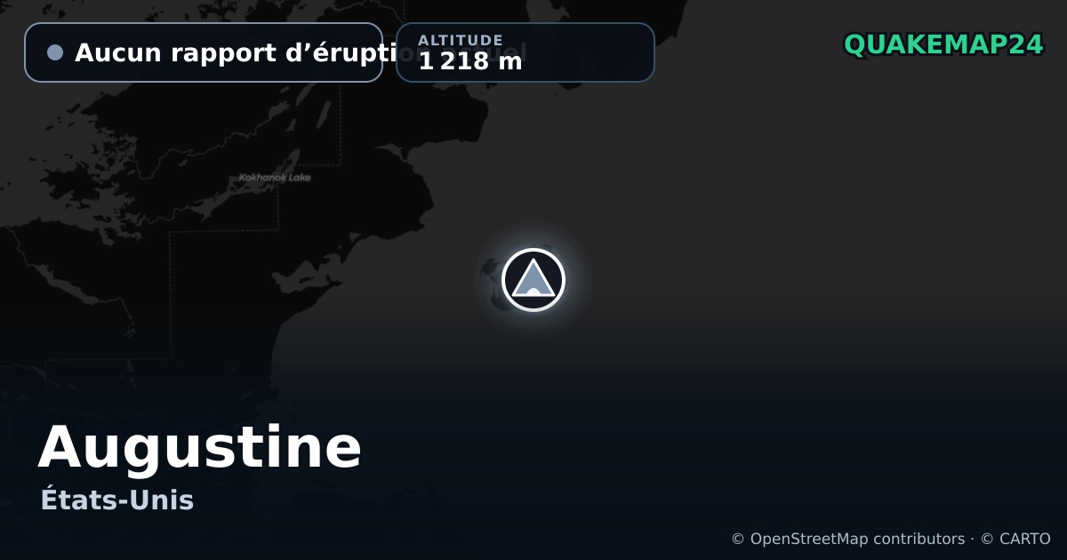 Augustine · Aucun rapport d’éruption actuel · 1 218 m