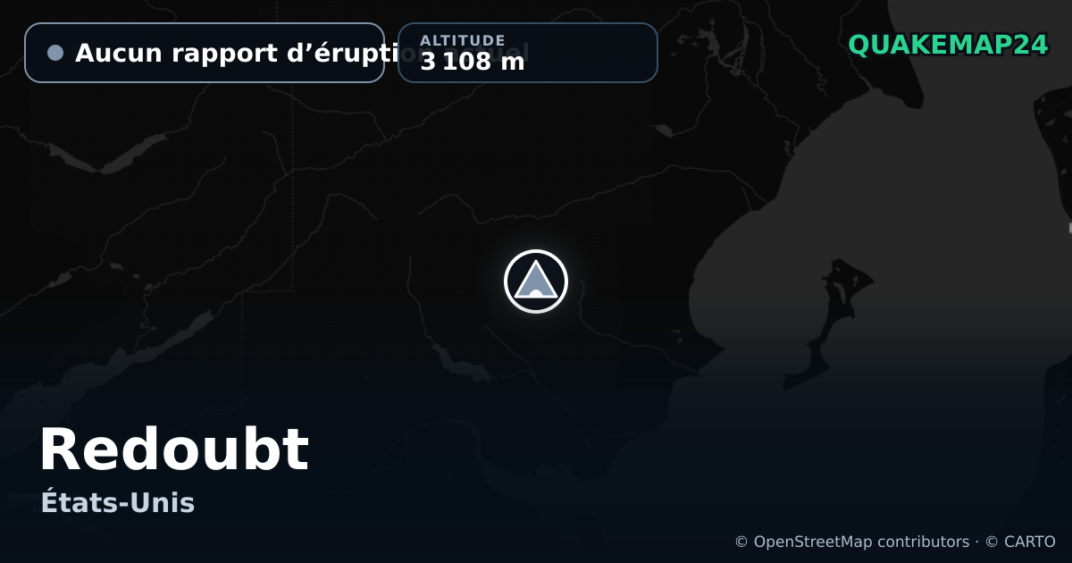 Redoubt · Aucun rapport d’éruption actuel · 3 108 m