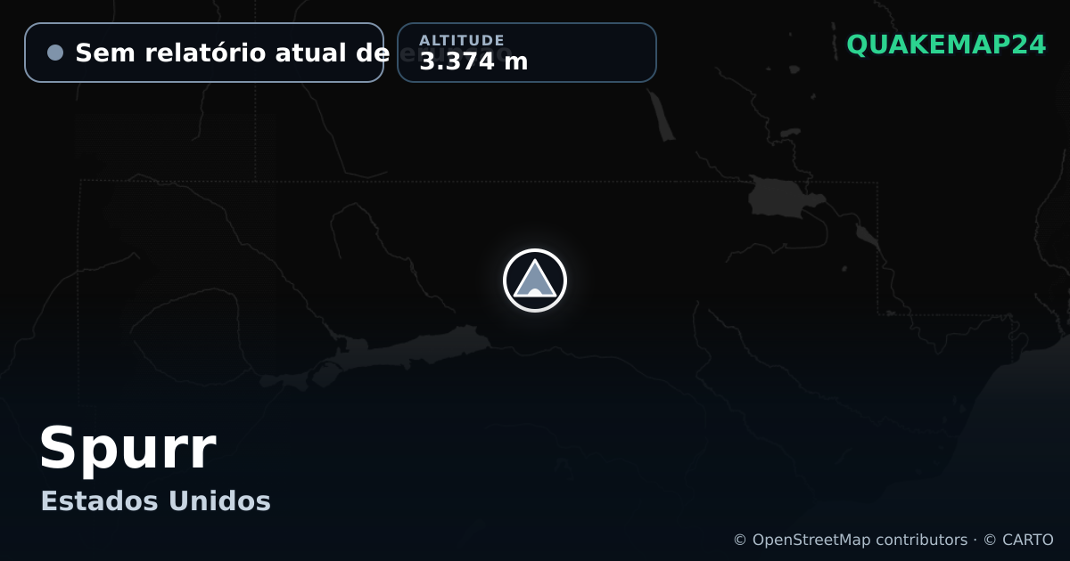 Spurr · Sem relatório atual de erupção · 3.374 m