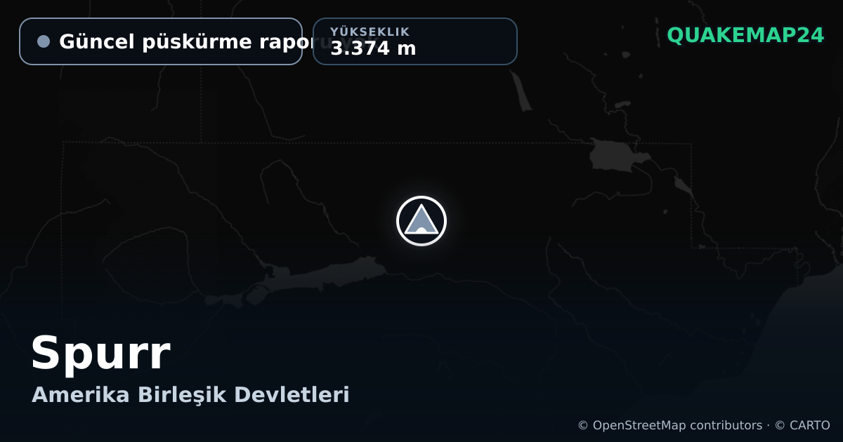 Spurr · Güncel püskürme raporu yok · 3.374 m