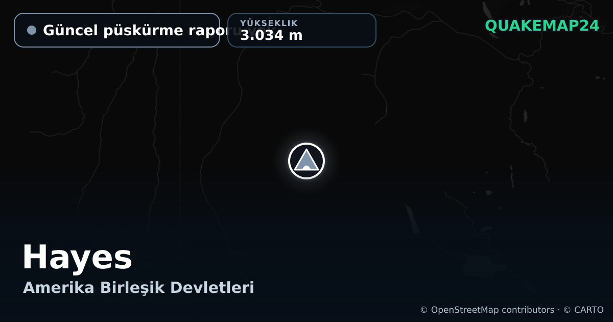 Hayes · Güncel püskürme raporu yok · 3.034 m