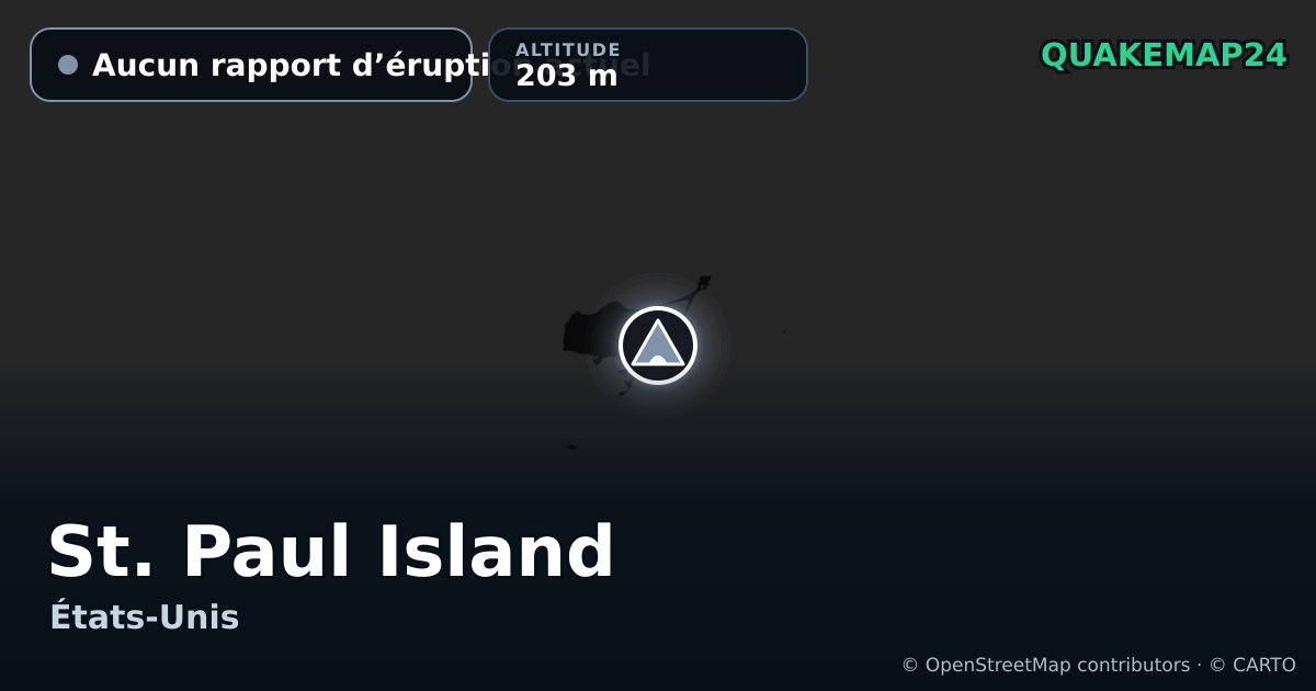 St. Paul Island · Aucun rapport d’éruption actuel · 203 m