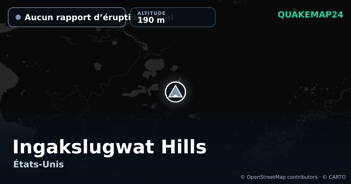 Ingakslugwat Hills · Aucun rapport d’éruption actuel · 190 m